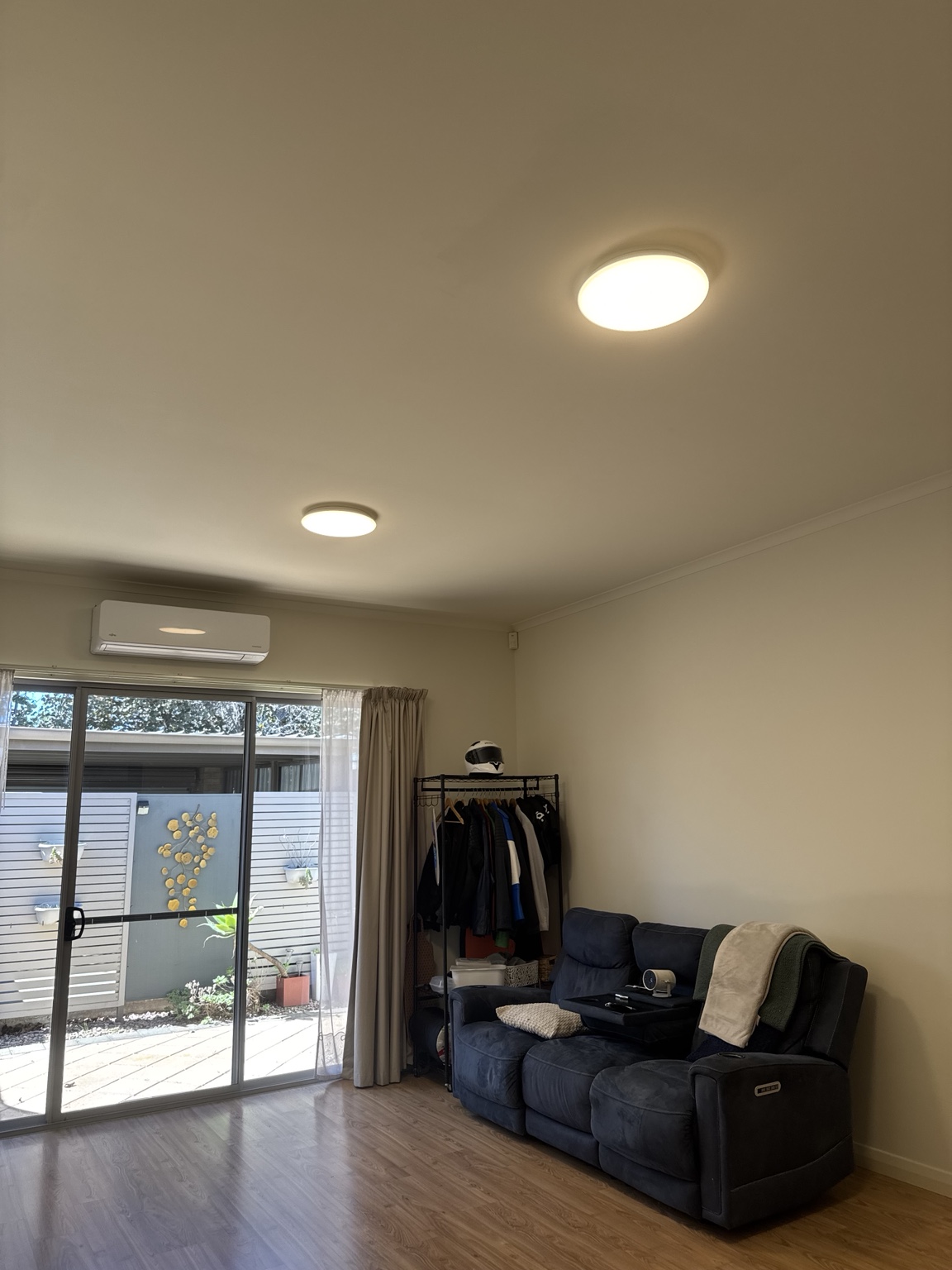 LED ceiling lights in a living room