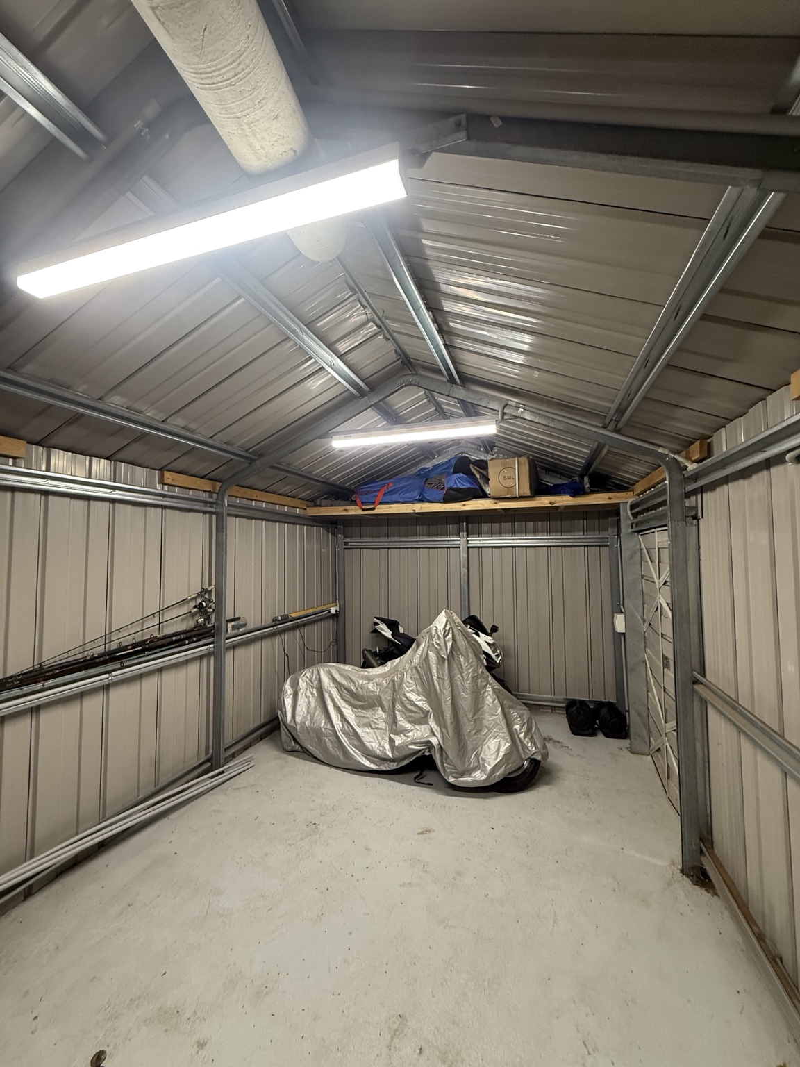 LED lighting inside a shed