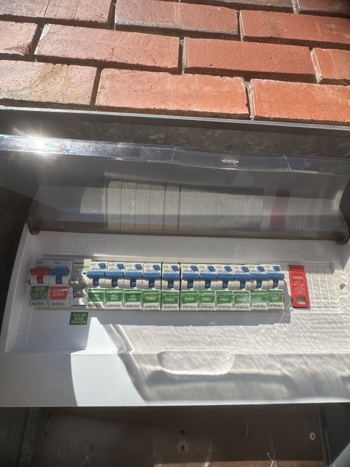 Outdoor switchboard with circuit protection